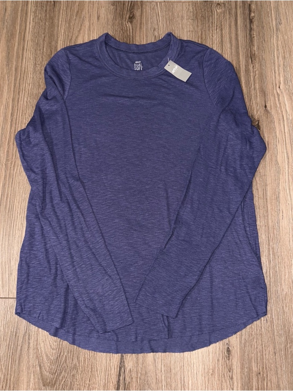 aerie Heathered Indigo Long Sleeve Crew Tee